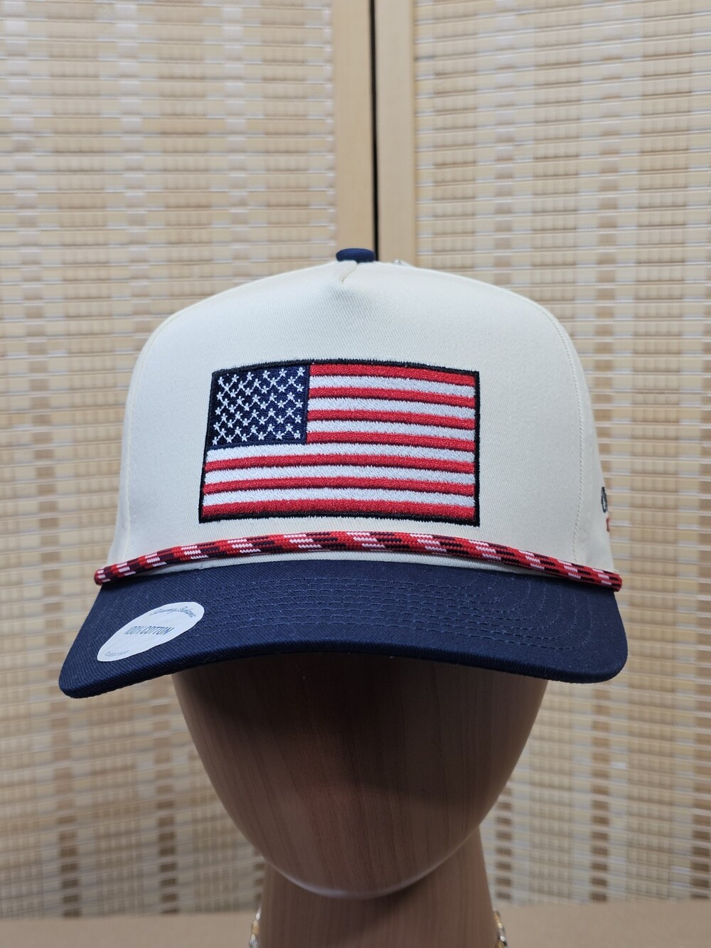 Tommy Bahama American Flag Snapback Hat Cream Navy Red One Size New